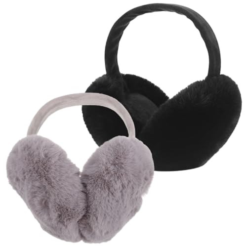 Homoyoyo Warm Women Girls Earmuffs 2pcs Plush Ear Covers for Winter Adult Ear Muffs for Cold Weather