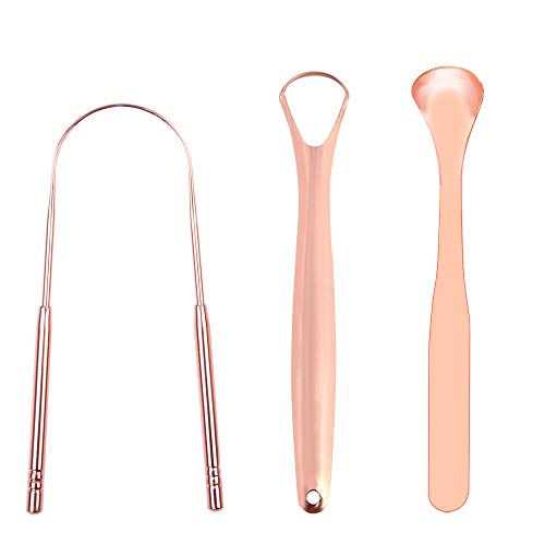 Tongue Cleaner, Stainless Steel Tongue Scraper 3Pcs for Baby, Kids & Adults to Relieve Bad Breath, Improve Oral Hygiene