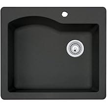 QZSB-2522 22" x 25" Granite Drop-In Single Bowl