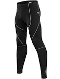 qualidyne Herren Fahrradhose 3D Gepolsterte Winter Radhose Kompression Outdoor Reiten Fahrrad Leggings, Herren, Thermal-black+ Grau, Medium