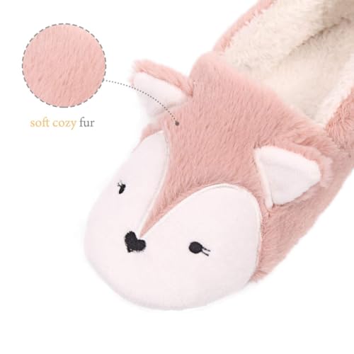 Caramella Bubble Womens Fox Fleece Animal Cozy House Slippers Indoor Outdoor Vacation Slippers for Women2
