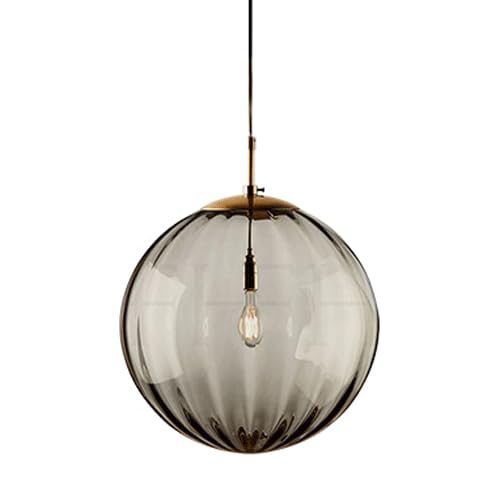 HEBXMF French Minimalist Style Pendant Light,Creative Spherical Glass Hanging Lamp Lampshade,E14 Screw Single-head Chandelier,Bar Bedside Balcony Decorative Lighting Fixtures โ image 1