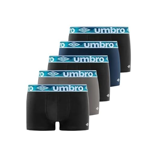 UMBRO Boxer Umb/1/Bcx5/Class, Bóxer Negro 2830, XXL, Hombre (pack de 5)