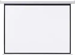 Tela de Projeção Retrátil Premium, 100 Polegadas, Blackout, 2,23x1,62m, para Cinema e Escola, Montagem na Parede
