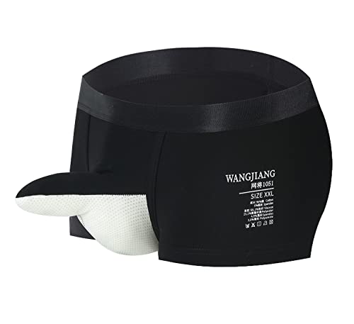 Men's Cotton Elephant Nose Boxer Briefs Bulge Enhancing Separate Pouch Soft and Breathable Colorful Trucks