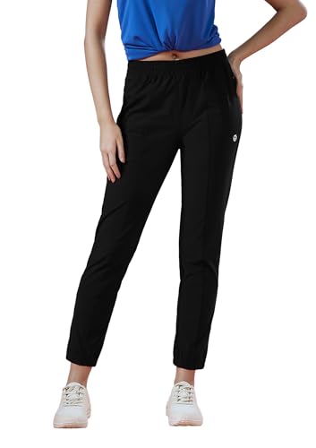 Image of TECHNOSPORT Women's Relaxed Fit Active Sports Joggers with DURACOOL Technology Mid Rise Drawstring Track Pants with Pockets Moisture Wicking Polyester Athleisure Workout Running Lounge Wear