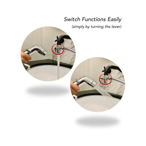 Zotti Portable Bidet Sprayer | Connects to Mixer Tap | Handheld Shower Kit | Shower Bidet Perfect for Travel Douche Pet Washing | 2 Metre Chrome Hose