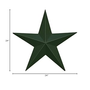 24 inch solid hunter green barn star made with galvanized metal to prevent rusting  urban country home decor