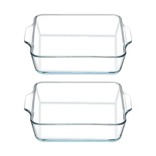 Plaques de cuisson en verre transparent lot de 2 plats polyvalents pour micro-ondes et four - 2