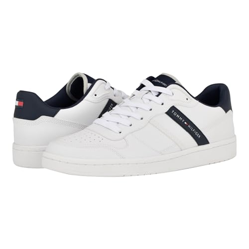 Tommy Hilfiger Tenis Loven para hombre, Blanco/azul marino, 44.5 EU