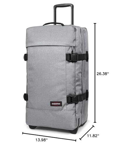 Image of Eastpak Tranverz M - 78L Large Wheeled Luggage with Dual Compartments, TSA Lock, Compression Straps & Smooth-Wheeling System, Sunday Grey