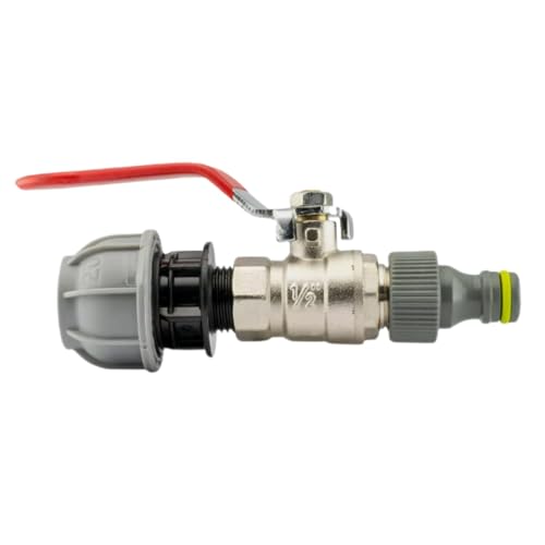 B2C MDPE 20 25 32 FULL FLOW Valve Hose Water Supply Pipe Outlet Valve Straight Tee Connection Kit Irrigation (20mm)