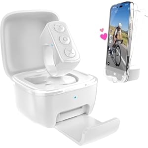 TikTok Scrolling Ring with Phone Stand, Bluetooth Page Turner for iPad/Kindle App/iPhone/Android, Remote Control for TikTok (White)