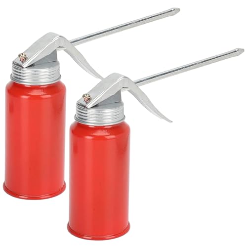 2 unidades de engrasador de bomba de lata de aceite, 200 ml/7 oz, dispensador manual de aceite de motor de hierro inoxidable a prueba de herrumbre para latas de motocicletas, engrasador, dispensador