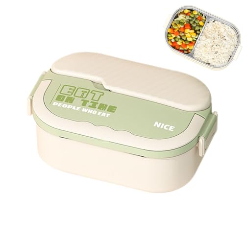 Generico Fiambrera de acero inoxidable, fiambrera aislada, recipiente para almuerzo de acero hermético, fiambrera para ensalada de gran capacidad con compartimentos para el trabajo y la escuela