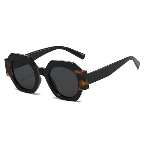 Lunettes de soleil punk vintage polygonales bicolores dégradé orange