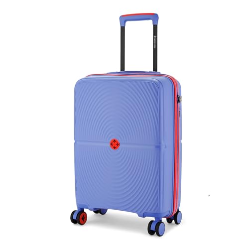 Image of Nasher Miles Bali Hard-Sided Polypropylene Cabin Luggage 20 inch | 55cm | 8 Wheels Small Trolley Bag for Travel | Suitcase (Navy Blue)