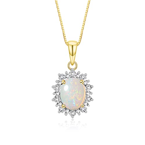 Image of Rylos Women's Yellow Gold Plated Silver Princess Diana Ring & Pendant Set. Gemstone & Diamonds, 9X7MM Birthstone. Matching Friendship Jewelry, Sizes 5-10.