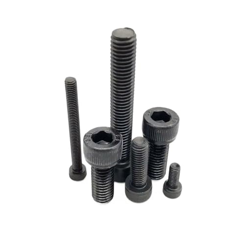 M2 M2.5 M3 M4 M5 M6 M8 ブラック グレード12.9 合金鋼 DIN912 全ねじ 六角穴付き六角穴付きボルト QAICHFKS(14mm,M2 50pcs)