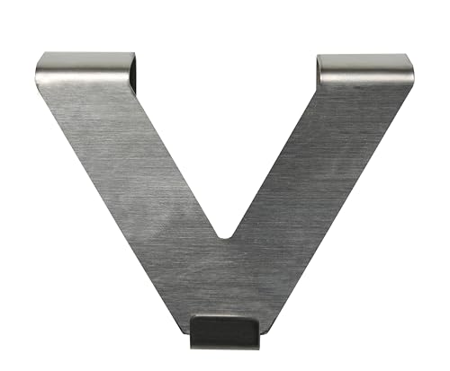 GARDINIA Crochets Décoratifs en V, Décoration de fenêtres et de Portes, Convient pour Stores à Fronces, Rideaux et voilages, Aspect INOX, Lot de 2