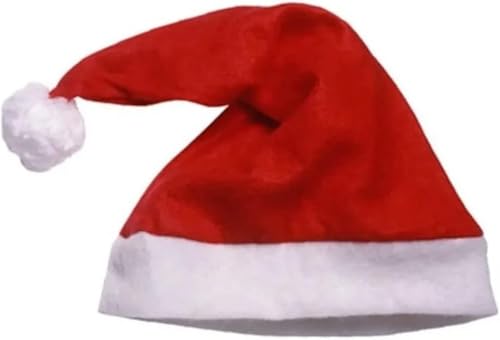 Gorro Natalino Touca Papai Noel Natal Feltro Vermelho c/Pompom Toca Tamanho Único Gorrinho Fantasia