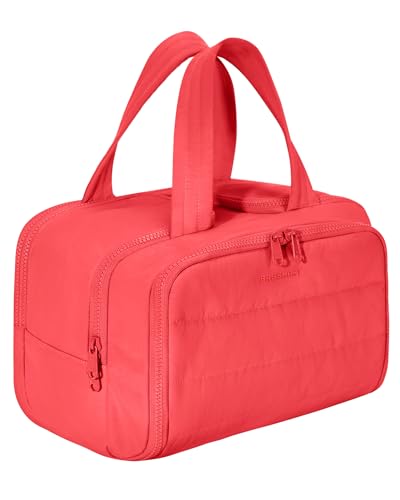 Image of BAGSMART Travel Toiletry Bag, Puffy Toiletry Bag for Women, Wide-open toiletry bags for traveling, Large Travel Cosmetic Makeup Bag Organizer for Accessories,Toiletrie (g-Bright Red)