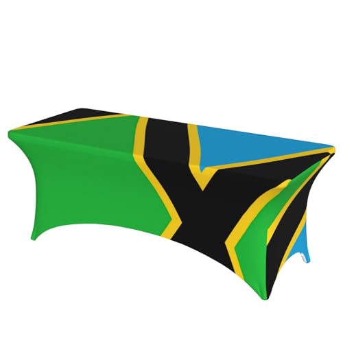 Housses de table rectangulaires extensibles élasthanne drapeau Tanzanie
