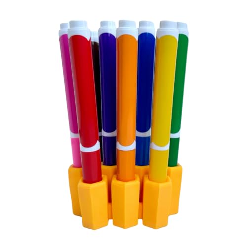 Image of Big Bee, Little Bee - Marker Parker, Holder to Keep Markers Organized, Fits Most Broad and Fine Tip Markers, 100% Silicone, As Seen on Shark Tank, Markers Not Included (Marigold)