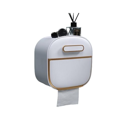 Toallero multifuncional plegable blanco de pared con compartimento integrado 2