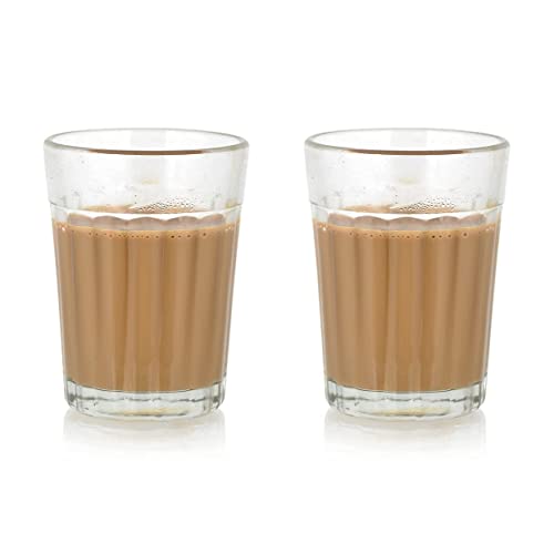 Image of AYUTAS Tea Glasses, Cutting Chai Glass, Tapri Chai Cups for Modular Kitchen Crockery, Restaurants, Offices & Gifts - Pack of 2 Piece, 100 ML