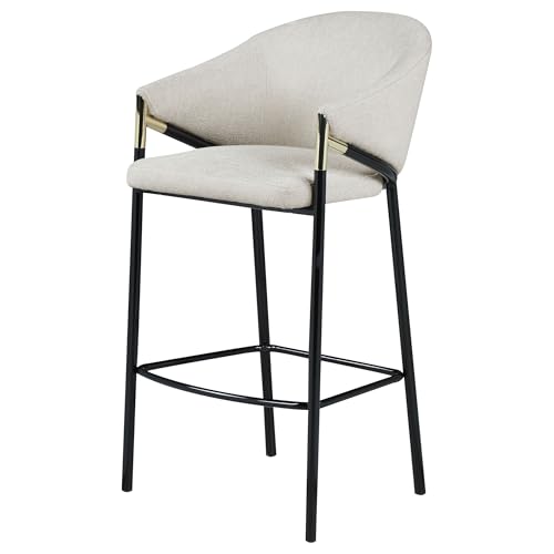 Coaster Fine Furniture Chadwick Farlow Set de 2 Butacos de Barra Altos con Tapizado Beige y Estructura Metálica Negra miniatura 6