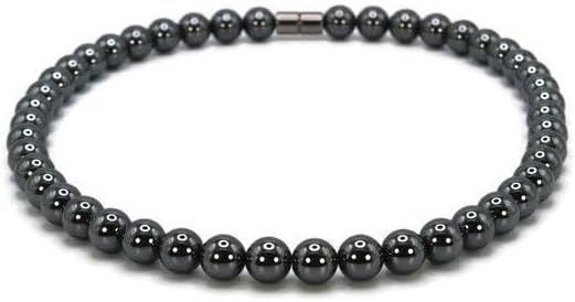 Hematite gemstone necklace with shielded energy