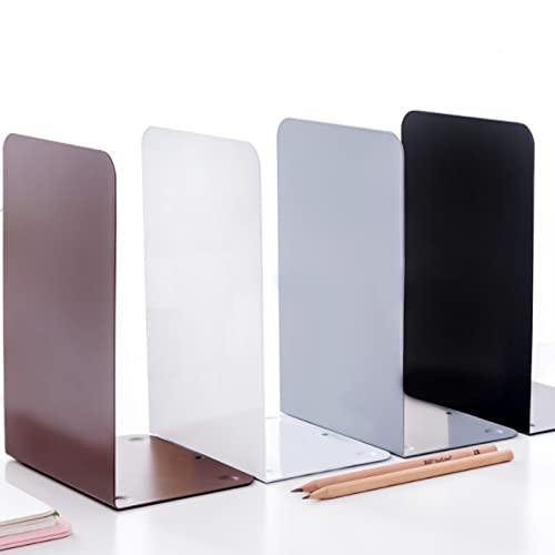 Zyners 8 Pieces Metal Bookends For Shelves, Heavy Duty Bookends Anti-Slip Design Book Stopper For Heavy Books, Magazines, Dvds, Kids(8 X 5.3 X 4 Inches) #TOP6