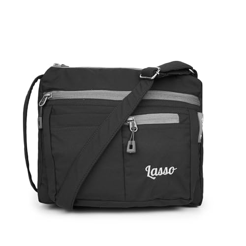 Image of Lasso Sling Bag For Women with Adjustable Strap Stylish Ladies Crossbody Polyester Sling Bag for Office, Causal, Travel & College | 5L Capacity & 5 Multiple Pockets (4 Zip & 1 Open Pocket)
