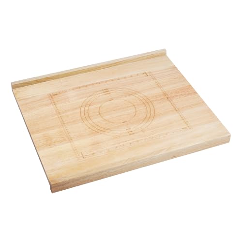 Goumthe Schneidebrett Holz Groß Holzbrett Küche Arbeitsplatte Backbrett Holz Groß mit Maßband und Anschlagkante Holzschneidebrett Nudelbrett Küchenbretter Servierbretter Brotbrett 61x51x4cm