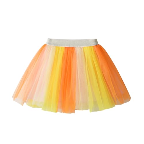 Image of DXTON Girls Tutu Skirt Rainbow Toddler Tulle Ballet Dance Skirt for 3-10Y