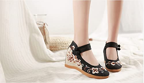 Embroidered Cloth Shoes Comfortable Round Toe Loafers Chinese Canvas Shoes Mary Jane Shoes2