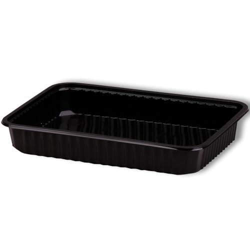 Wertpack Rechteckige PP Schalen Schwarz 500ml 300 Stück