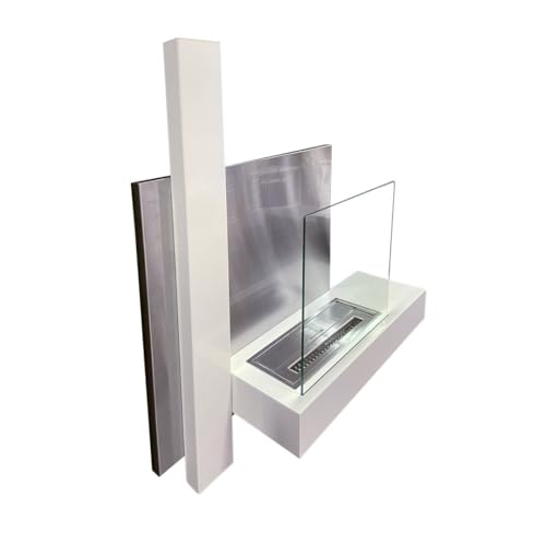 Decorspace - Chimenea de bioetanol de pared "Viena" de acero de 3...