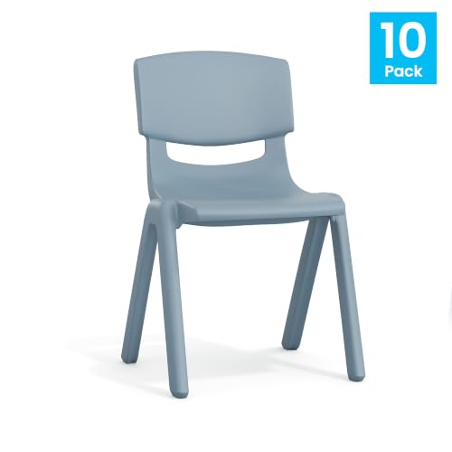 Image of Flash Furniture Stackable Plastic School Chair, Dusty Blue, Set of 10