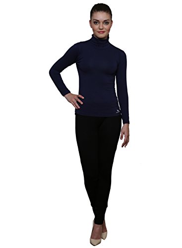 Image of LE BOURGEOIS Women Slim Fit Casual Full Sleeve Highneck /Turtle-Neck Cotton Top