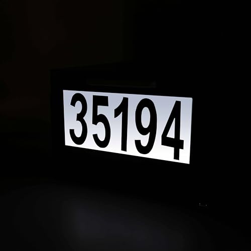 Image of Black Post Mount Mailbox | 2 Lighting Modes, Solar Numbers Light, Large Capacity, Infrared Sensor Illuminated at Night, Iron Numbers