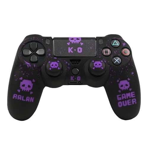 Image of RALAN Pixelated Skull Design Controller Skin Cover with 2 Thumb Grips Compatible with PS4 /Playstation 4 Slim /Pro Controller