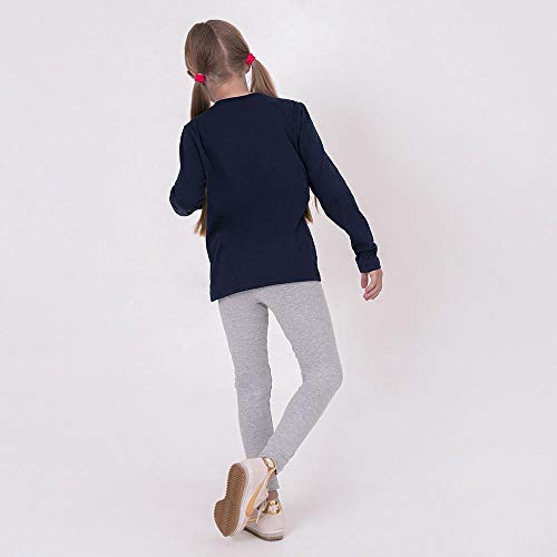 Camiseta basicamente. Lisa, criança-unissex, Azul, 4