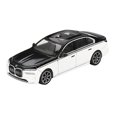 MINI GT 1/64 i7 xDrive60 Alpine White/Black Sapphire (Left Handle) Finished Product MGT00959-BL