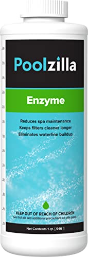 Poolzilla 1qt Enzyme for Reduced Water Maintenance Balances pH Levels Eliminates Waterline Rings