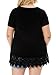 XiaoMaAnJi Plus Size Tops for Women Blouses Dressy Shirt Loose Fit Lace Extender Short Sleeve Flowy Tunic 2025(Black,1X)