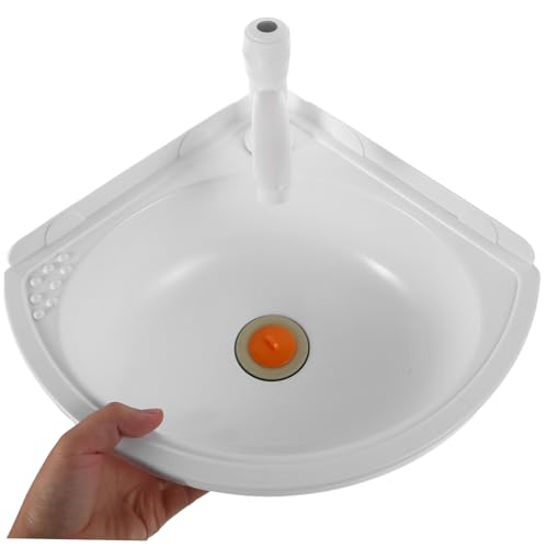Lavabo de esquina blanco Operitacx para banos pequenos y aseos de cortesia modernos 5
