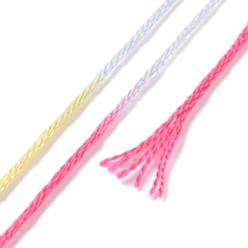 Image of FASHEWELRY 10 Skeins Pastel Embroidery Floss Friendship Bracelet String Threads 6-Ply 0.5mm Cross Stitch Embroidery Thread for Sewing Bracelet Making Stitching Crafts