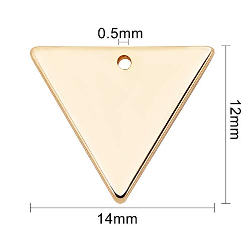 BENECREAT 30 Packs 18K Gold Plated Brass Triangle Charms Pendants for DIY Necklace Bracelet Earring Jewelry Making Crafts, 14x12mm - Image 2